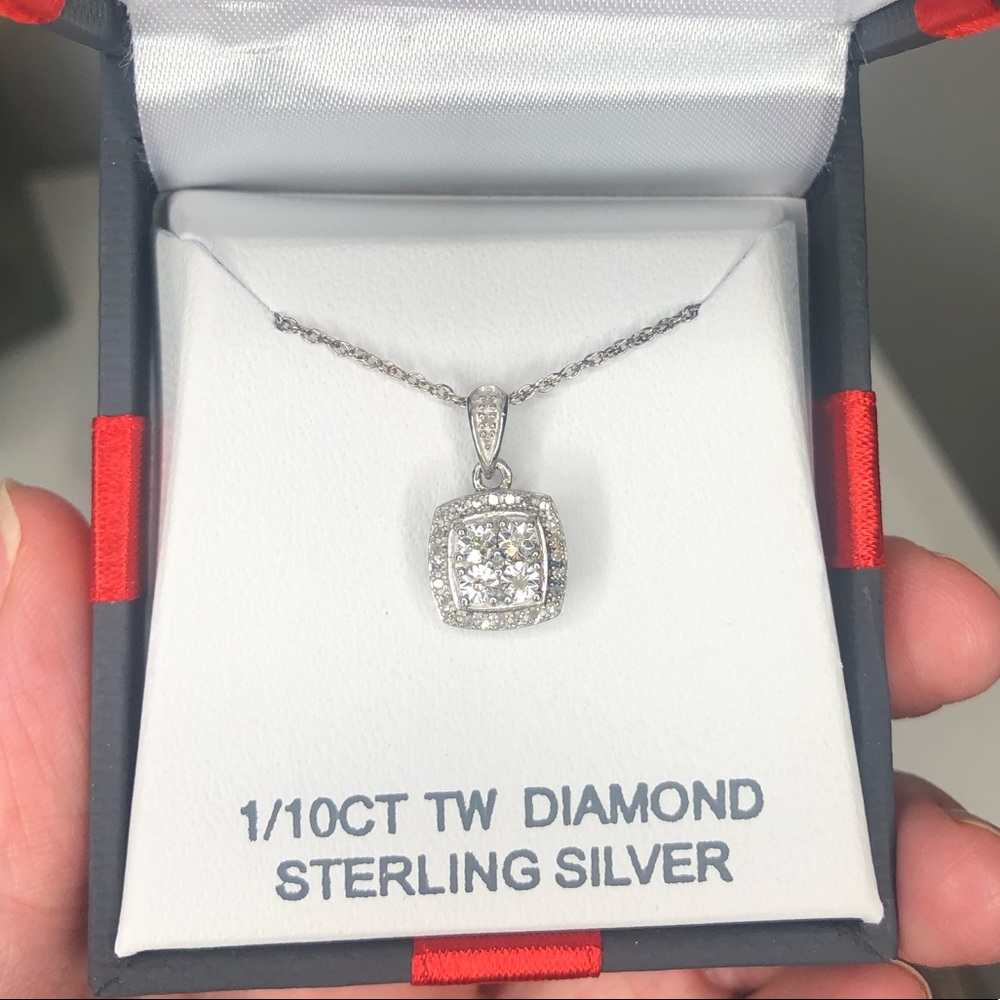 Sterling Sliver Diamond Necklace